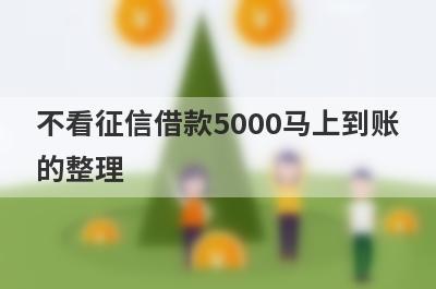 不看征信借款5000马上到账的整理，这些不看征信借款5000马上到账的都很不错，总有一个适合你！
