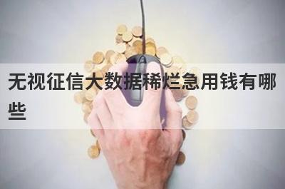 无视征信大数据稀烂急用钱有哪些？这5个可以借钱马上到账