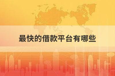 最快的借款平台有哪些？独家盘点借款不需要审核立即放款