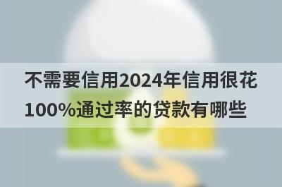 不需要信用2024年信用很花100%通过率的贷款有哪些？这5个贷款容易通过