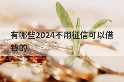 有哪些2024不用征信可以借钱的？精选5个不需要征信能下款的平台