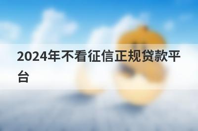 2024年不看征信正规贷款平台，汇总五个小额贷款平台，低门槛好下款