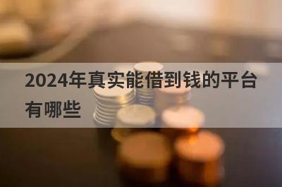 2024年真实能借到钱的平台有哪些？这几个2024年真实能借到钱的平台，申请简单