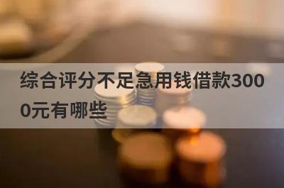 综合评分不足急用钱借款300
0元有哪些
