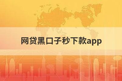 网贷黑口子秒下款app，精选5个小额贷款平台，通过率高，秒批极速放款！