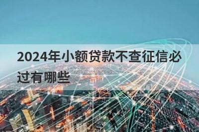 2024年小额贷款不查征信必过有哪些？推荐5个100%下款秒到账平台