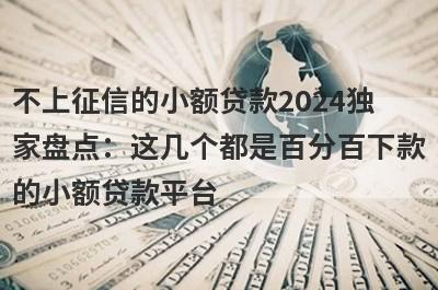 不上征信的小额贷款2024独家盘点：这几个都是百分百下款的小额贷款平台