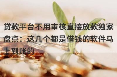 贷款平台不用审核直接放款独家盘点：这几个都是借钱的软件马上到账的