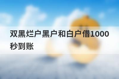 双黑烂户黑户和白户借1000秒到账，整理5个必下款口子