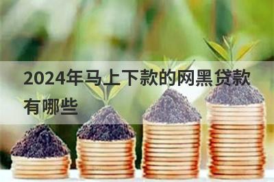 2024年马上下款的网黑贷款有哪些？独家盘点黑户逾期能下款的平台