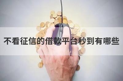 不看征信的借款平台秒到有哪些