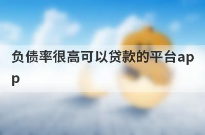 负债率很高可以贷款的平台app，负债率很高秒到账