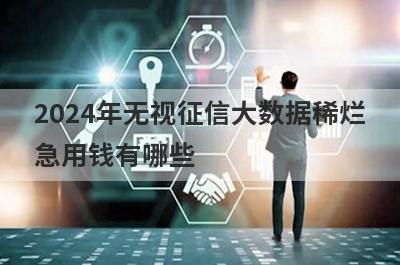 2024年无视征信大数据稀烂急用钱有哪些？推荐5个网贷100%能借到