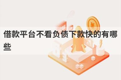 借款平台不看负债下款快的有哪些？不看征信秒过的网贷2024