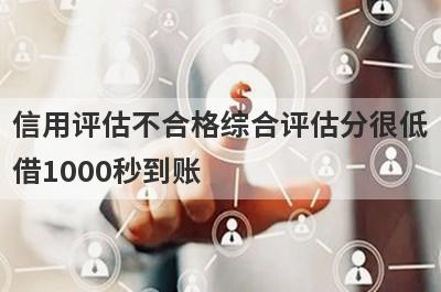 信用评估不合格综合评估分很低借1000秒到账，整理5个必下款口子