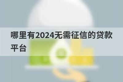 哪里有2024无需征信的贷款平台？急用钱试试这些小额贷款