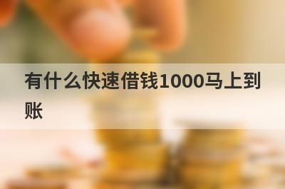 有什么快速借钱1000马上到账？这些都比较不错，借钱快好下款！