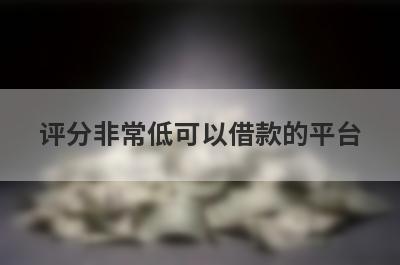 评分非常低可以借款的平台？盘点综合评估不合格可以借款的口子