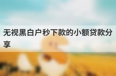 无视黑白户秒下款的小额贷款分享，5个贷款便捷，秒到账的口子！