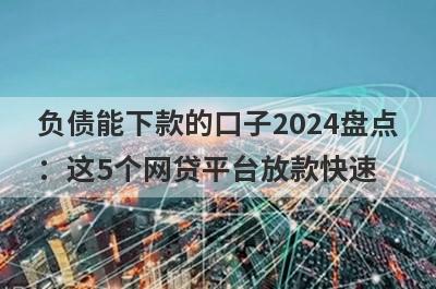 负债能下款的口子2024盘点：这5个网贷平台放款快速，可以迅速解决资金需求！