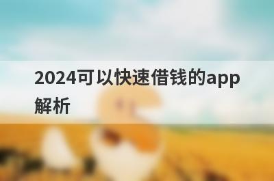 2024可以快速借钱的app解析，这5个都很不错！