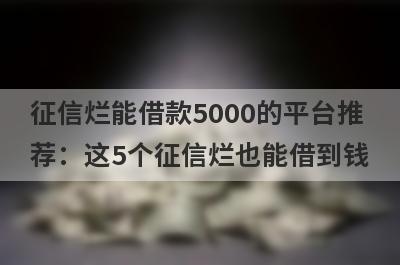 征信烂能借款5000的平台推荐：这5个征信烂也能借到钱