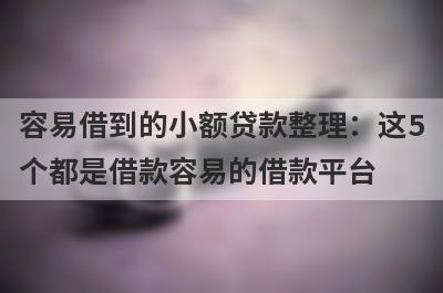 容易借到的小额贷款整理：这5个都是借款容易的借款平台
