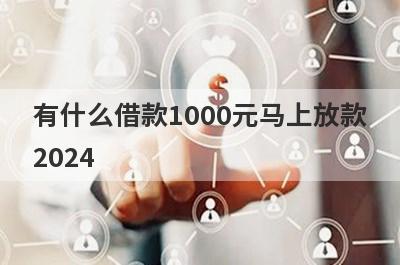 有什么借款1000元马上放款2024？可以试试这五个小额贷款