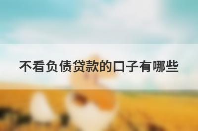 不看负债贷款的口子有哪些？盘点5个最新下款的网贷口子2024