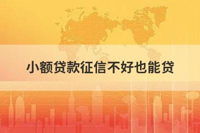 小额贷款征信不好也能贷
