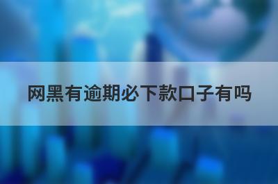 网黑有逾期必下款口子有吗