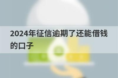 2024年征信逾期了还能借钱的口子，这几个网贷口子都能借，闪电下款！