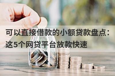 可以直接借款的小额贷款盘点：这5个网贷平台放款快速，可以迅速解决资金需求！