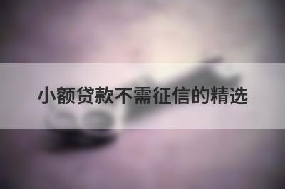 小额贷款不需征信的精选 这些口子app非常容易下款