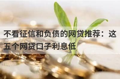 不看征信和负债的网贷推荐：这五个网贷口子利息低，秒下款！