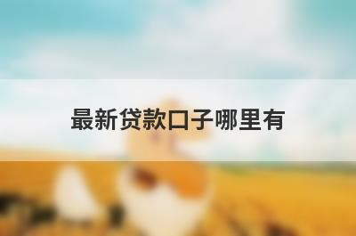 最新贷款口子哪里有？这几个小额度贷款都不错