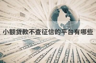 小额贷款不查征信的平台有哪些？征信不好也能下款的网贷