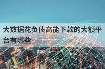 大数据花负债高能下款的大额平
台有哪些
