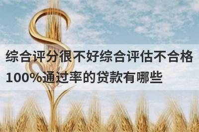 综合评分很不好综合评估不合格100%通过率的贷款有哪些？这5个贷款容易通过