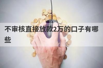 不审核直接放款2万的口子有哪些？无条件秒过的小额贷款