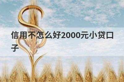 信用不怎么好2000元小贷口子，分享5个信用不怎么好容易通过的平台