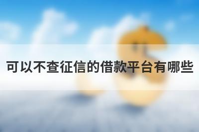 可以不查征信的借款平台有哪些？分享5个好用的小额网贷平台