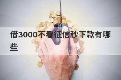 借3000不看征信秒下款有哪些？推荐5个综合信用评分不足的网贷