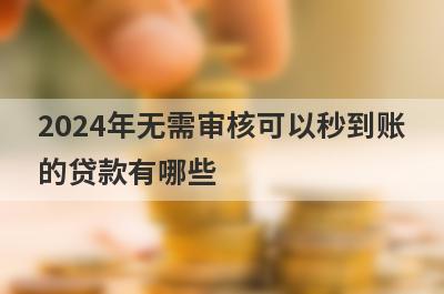 2024年无需审核可以秒到账的贷款有哪些？这五个容易下款，支持闪电放款
