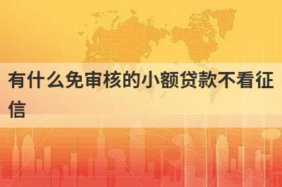 有什么免审核的小额贷款不看征
信
