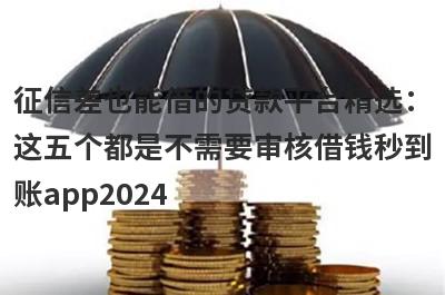 征信差也能借的贷款平台精选：这五个都是不需要审核借钱秒到账app2024