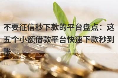 不要征信秒下款的平台盘点：这五个小额借款平台快速下款秒到账！