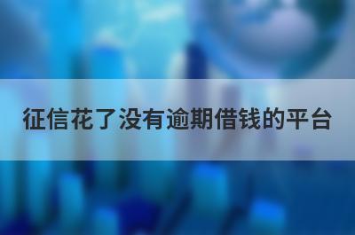 征信花了没有逾期借钱的平台