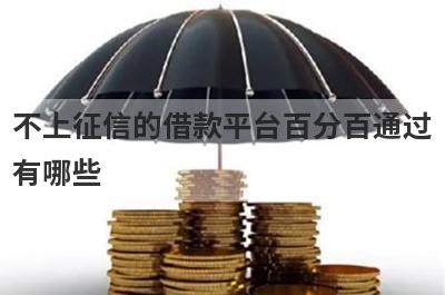 不上征信的借款平台百分百通过有哪些？推荐5个网贷可以借钱马上到账