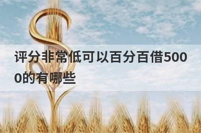 评分非常低可以百分百借5000的有哪些？评分非常低必下款口子